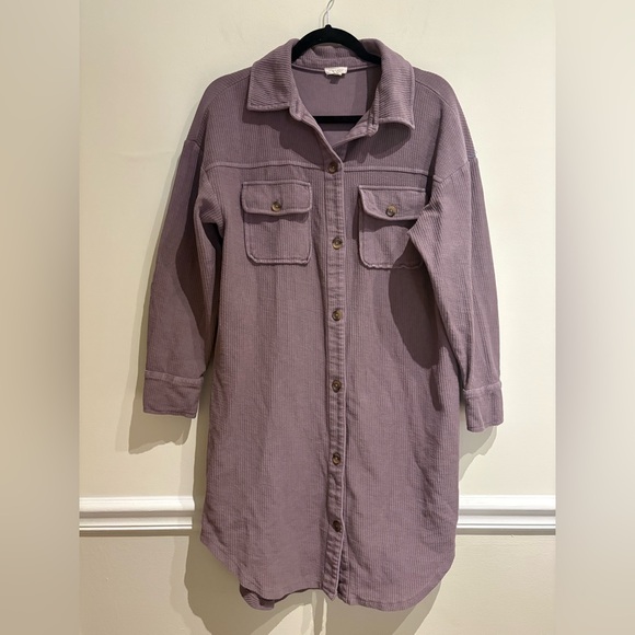 Anthropologie Pilcro Duster Shacket Jacket Dusty Lilac Size XS - Picture 4 of 9